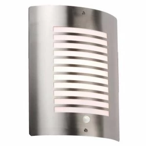 KnightsBridge 40W IP44 Edison Screw E27 Decorative Stainless Steel Outdoor Wall Light with PIR