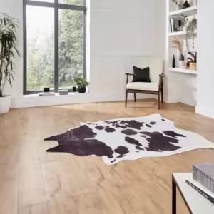 Faux Cow Print Rug Black/White