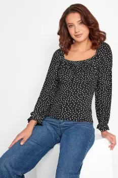 Long Sleeve Polka-Dot Top