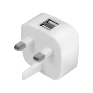 LogiLink USB Wall Charger, 2port, 2x USB-AF, 10.5W, UK version, white