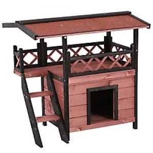 PawHut Cat House Brown 500 mm x 770 mm x 730 mm