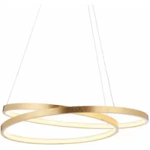 Led Ceiling Pendant Light 33W Warm White Gold Leaf Infinity Feature Strip Lamp