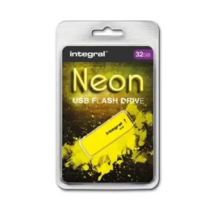 Neon USB Drive 2.0 32GB Yellow Ref INFD32GBNEONYL