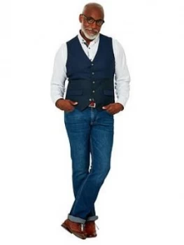 Joe Browns Confidently Cool Waistcoat, Blue, Size 46, Men