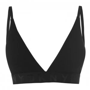 DKNY Triangle Liteware Ribbed Bralette - Black B7P