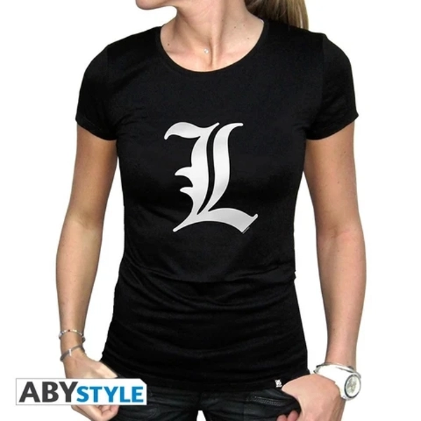 Death Note - "L tribute" woman Small T-Shirt - Black - Basic