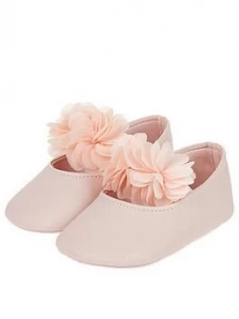 Monsoon Baby Macaroon Pink Corsage Booties - Pale Pink, Size 0-3 Months