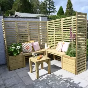 6a 9 x 6a 9 Forest Modular Wooden Garden Seating Set Number 3 (2.06m x 2.06m)