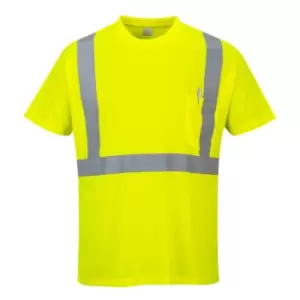 Portwest Class 2 Hi Vis Pocket T Shirt Yellow S