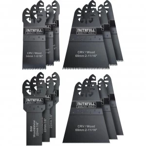 Faithfull 12 Piece Oscillating Multi Tool Blade Set