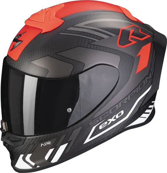 Scorpion Exo-R1 Evo Carbon Air Supra Matt Black-Silver-White Full Face Helmet M