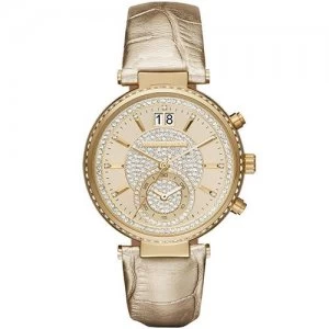 Michael Kors Ladies Sawyer Gold Plated Watch - MK2444