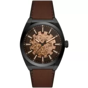 Fossil Everett Automatic Dark Brown Eco Leather Watch