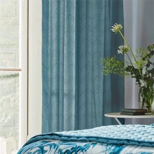 Sanderson Palm House/Jackfruit Lined Curtains - INDIGO