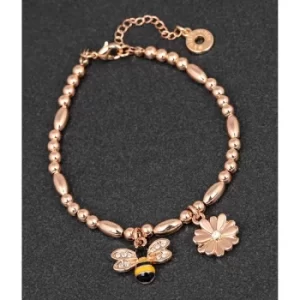 Handpainted Bee Flower RG Charm Bracelet