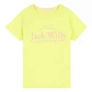 Jack Wills Kids Girls Forstal Logo Script T-Shirt - Green