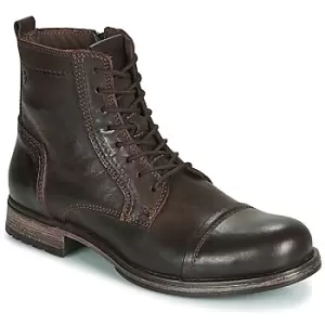 Jack Jones JFW RUSSEL LEATHER mens Mid Boots in Brown,11.5