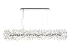 Oblong Linear Pendant 14 Light G9 Polished Chrome, Crystal