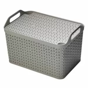 Strata Urban Store Basket with Lid 21 Litre, Grey