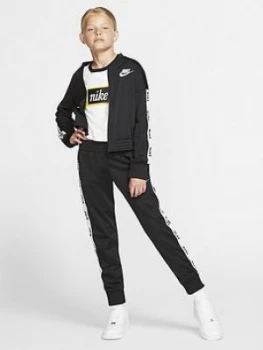 Nike Sportswear Girls Tricot Tracksuit - Black/White Size M 10-12 Years, Women