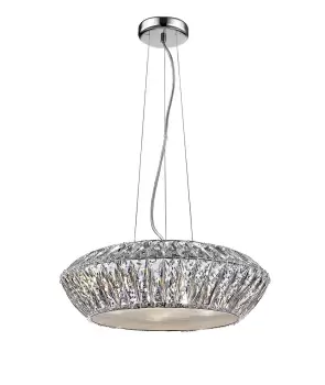 Armel 5 Light LED Crystal Chrome Pendant Ceiling Light