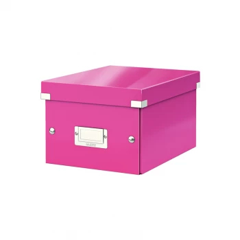 WOW Click & Store Small Storage Box with Label Holder Pink