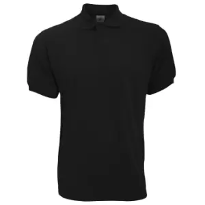 B&C Safran Mens Polo Shirt / Mens Short Sleeve Polo Shirts (L) (Black)