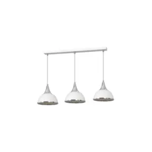 Polo White Bar Pendant Ceiling Light 3x E27