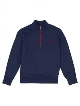 Barbour Boys Half Zip Sweat - Navy, Size 10-11 Years