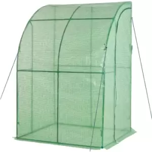 Outsunny 143 x 118 x 212cm Walk-In Lean to Wall Tunnel Greenhouse w/ Door