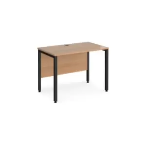 Office Desk 1000mm Rectangular Desk With Bench Leg Beech Tops With Black Frames 600mm Depth Maestro 25