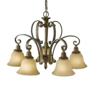 5 Bulb Chandelier LIght Firenze Gold British Bronze LED E14 60W