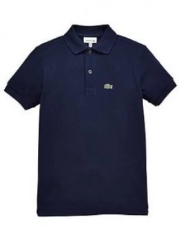 Lacoste Boys Short Sleeved Classic Pique Polo, Navy, Size 4 Years