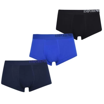 Emporio Armani 3 Pack Trunks - Blue