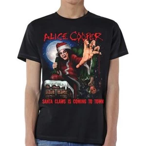 Alice Cooper - Santa Claws Unisex Small T-Shirt - Black