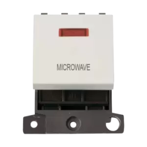 Click Scolmore MiniGrid 20A Double-Pole Ingot & Neon Microwave Switch White - MD023PW-MW