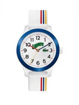 Lacoste Childrens White Stripe Silicone Strap 32Mm Dial Watch