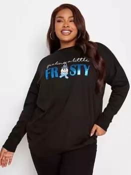 Yours Frosty Sweatshirt, Black, Size 20, Women