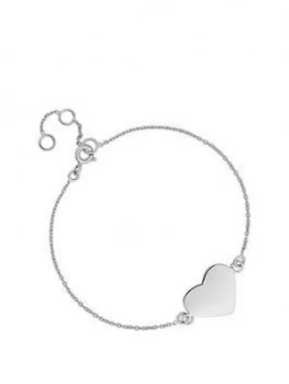 Simply Silver Sterling Silver Personalised Engravable Heart Disc Bracelet