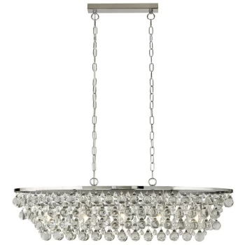 Searchlight MICHELLE - 5 Light Chrome Oval Ceiling Bar Pendant with Glass Balls