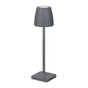 Digby 30cm Outdoor Portable Lamp Sandy Dark Grey Aluminium LED 2W 207Lm 3000K IP54 dc Switched usb Wire - Merano