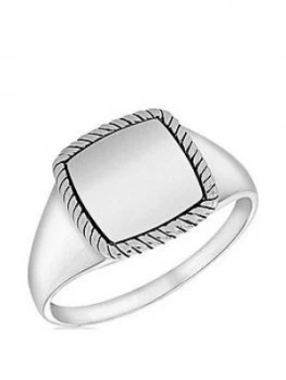 The Love Silver Collection Sterlng Silver Twist Edge Signet Ring