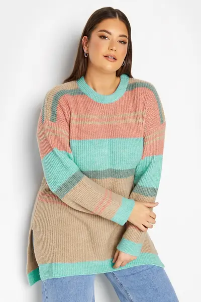 Yours Stripe Jumper Medium Beige