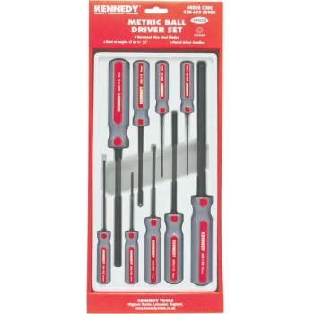 Metric Hexagon Ball Driver Set (9-Pce) - Kennedy