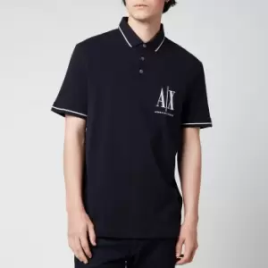 Armani Exchange Mens Ax Logo Polo Shirt - Navy - M