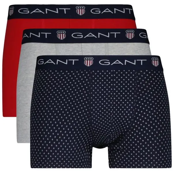 Gant 3 Pack Micro Print Shield Trunks - Blue L