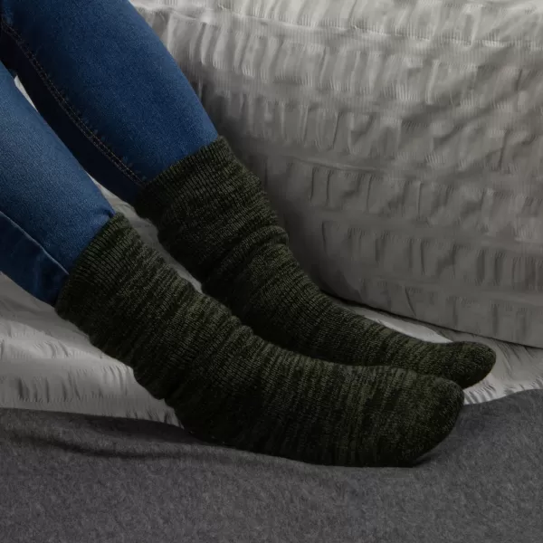 totes Recycled Thermal Original Slipper Socks Khaki (Green)