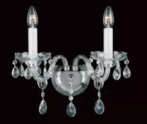 Dolni Crystal Nickel Candle Wall Lamp