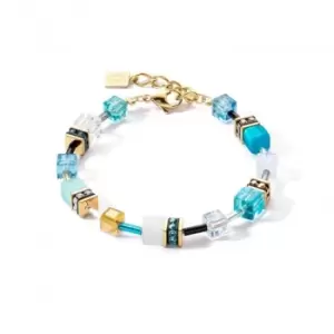 GeoCUBE Iconic Turquoise-Gold Bracelet 2838/30-0616