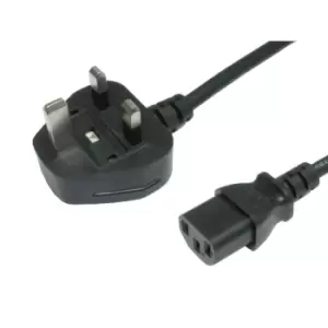 1.8m UK Plug to C13 Mains Lead - Black